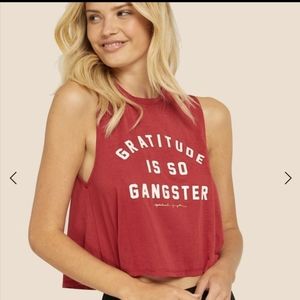 Spiritual Gangster "Gratitude is so Gangster" Active Crop Sleeveless Top